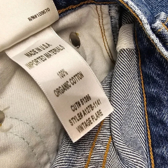 AGOLDE Womens Vintage High Rise Flare Denim Jeans  Size 23 - Picture 12 of 12